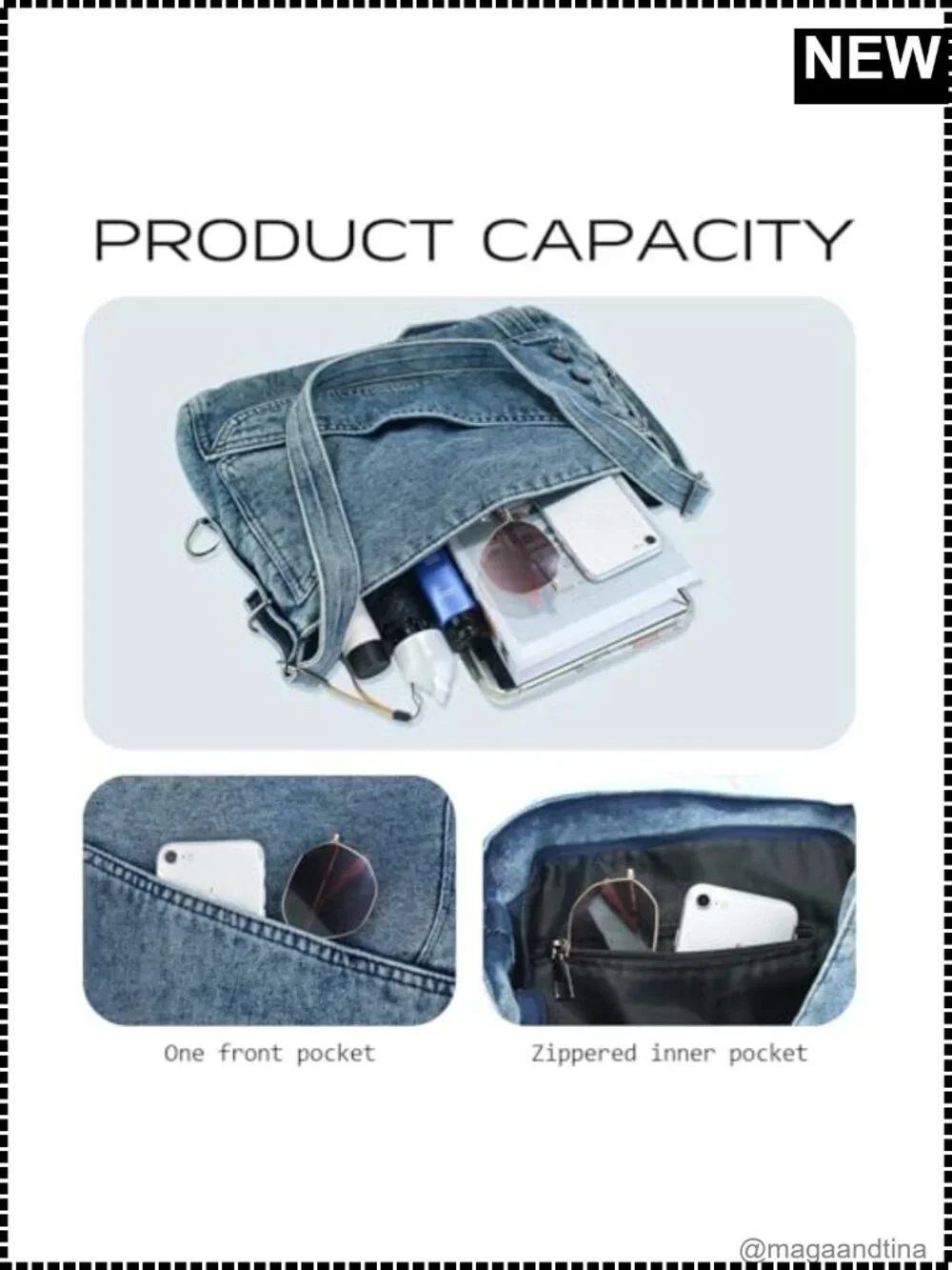 N/A denim shoulder